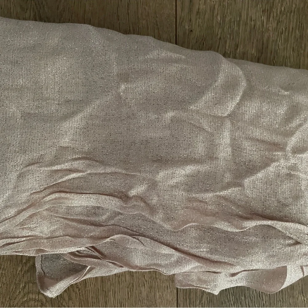 Coral shimmer long scarf • Lightweight & flowy accessory”